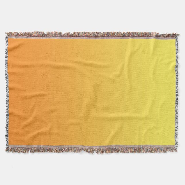 Yellow And Orange Ombre Throw Blanket (Front)