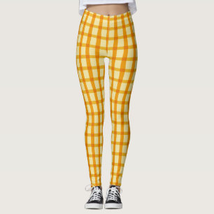 Yellow and Orange Plaid Leggings