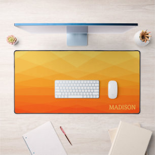 Yellow And Orange Polygonal  Desk Mat