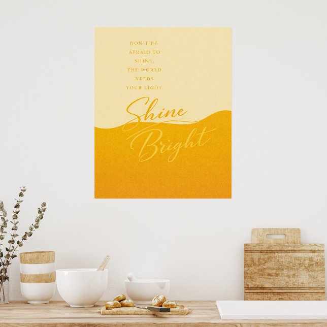 Yellow and Orange Quote Poster – Minimalist Wall  (Kitchen)