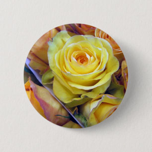 Yellow and Orange Roses 6 Cm Round Badge