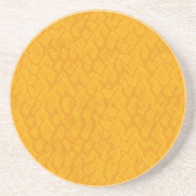 Yellow and Orange Snake Skin Coaster (Front)