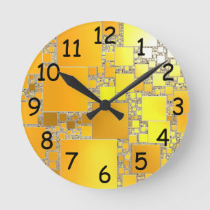 Yellow and Orange Squared Clock