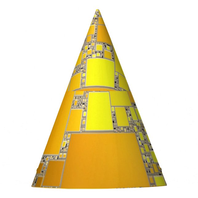 Yellow and Orange Squared Party Hat (Front)
