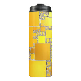 Yellow and Orange Squared Thermal Tumbler
