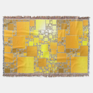 Yellow and Orange Squared Throw Blanket