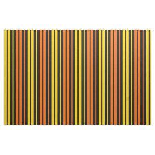 Yellow and Orange Vertical Stripes Black Fabric