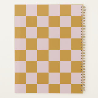 Yellow and Pink Checkered Planner