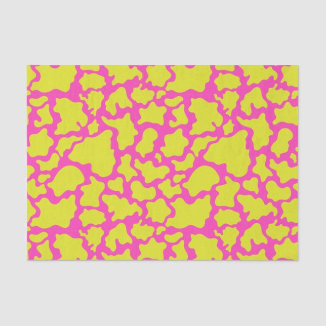 Yellow and Pink Cows Patch Decoupage Tissue Paper (Front)