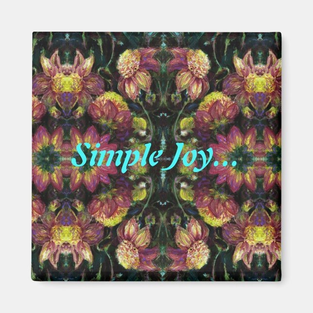 Yellow and Pink Dahlias Magnet (Front)