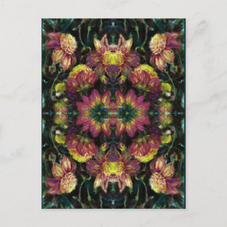 Yellow and Pink Dahlias Postcard