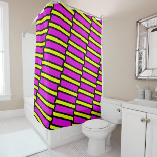 Yellow and Pink Design Shower Curtain