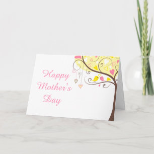 Yellow and Pink Floral Bird Mother's Day Card