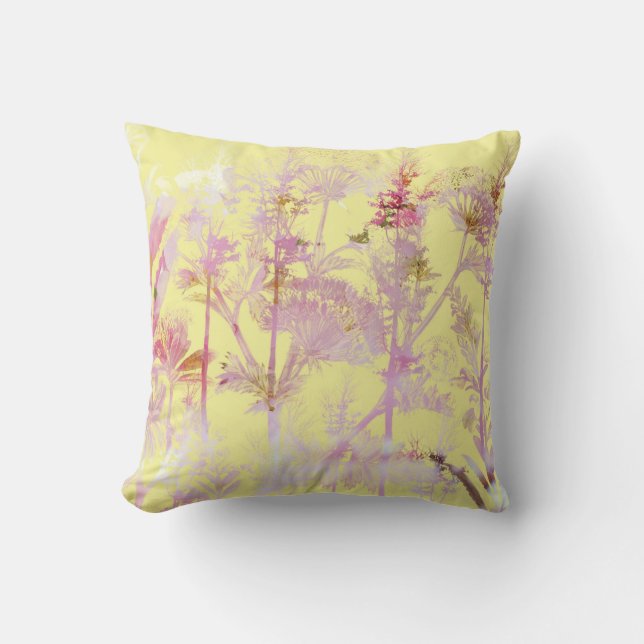 Yellow and Pink Flowers Cushion (Front)