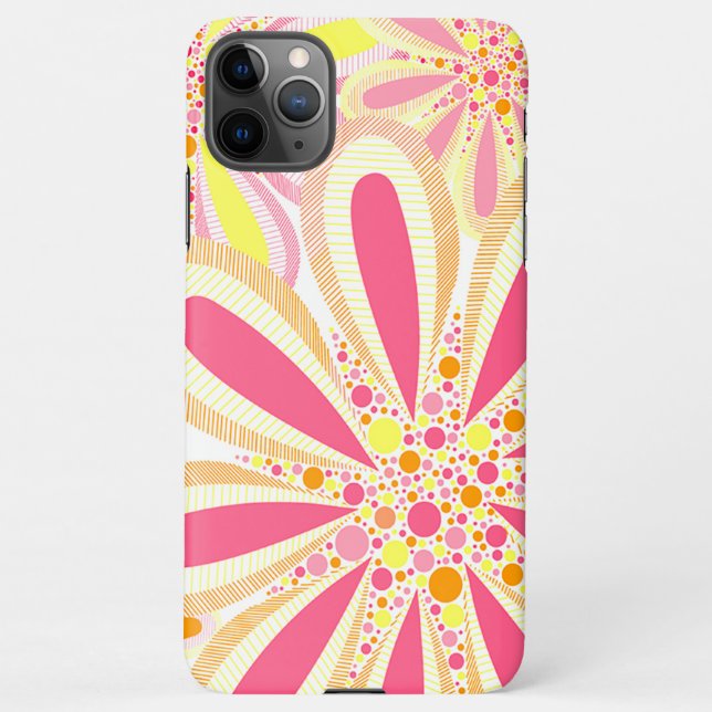 Yellow and Pink Flowers iPhone Case (Back)