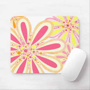 Yellow and Pink Flowers Mouse Mat