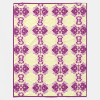 Yellow and pink flowery repete pattern fleece blanket