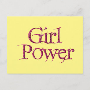 Yellow and Pink GIRL power Springtme Flower Postcard