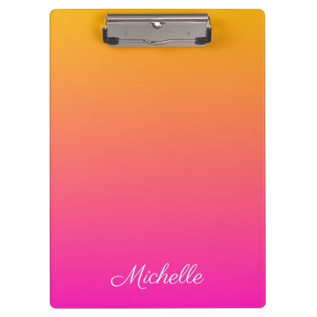Yellow and pink gradient ombre clipboard (Front)