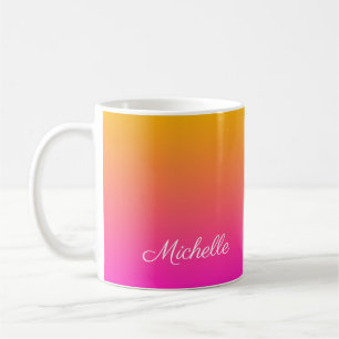 Yellow and pink gradient ombre coffee mug