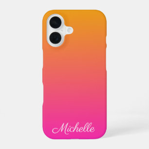 Yellow and pink gradient ombre iPhone 16 case