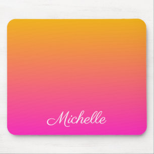 Yellow and pink gradient ombre mouse mat