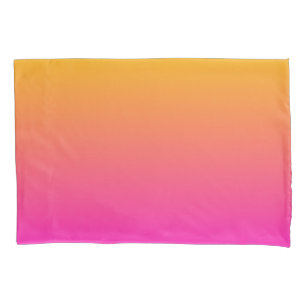 Yellow and pink gradient ombre pillowcase