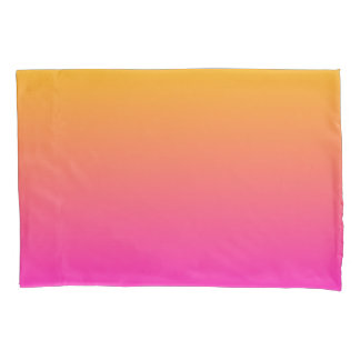 Yellow and pink gradient ombre pillowcase