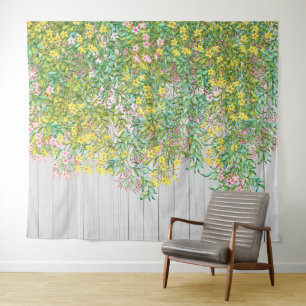 Yellow and Pink Jasmine Tapestry