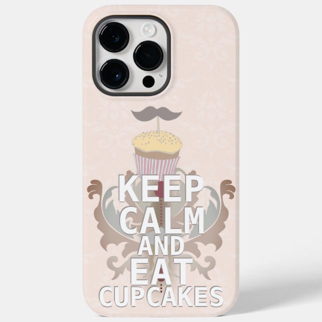 Yellow and Pink KEEP CALM AND Eat Cupcakes Case-Mate iPhone Case (Back)