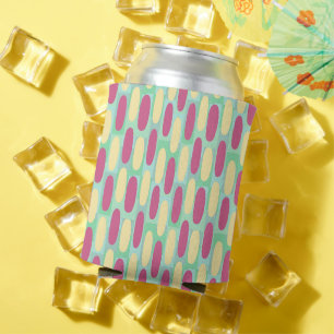Yellow and Pink Ovals Can Cooler