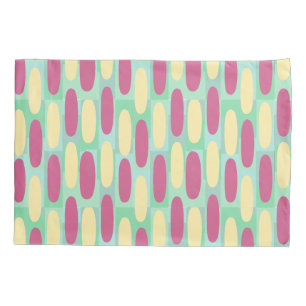 Yellow and Pink Ovals Pillowcase