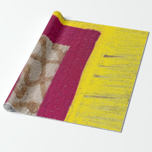 Yellow and pink painted wall wrapping paper