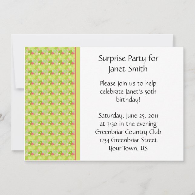 Yellow and Pink Party Invitation (Front)