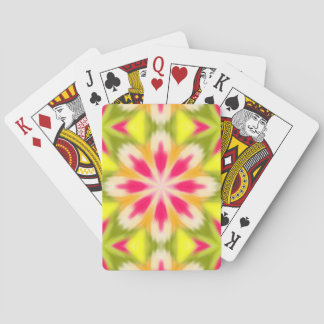 Yellow and pink playing cards