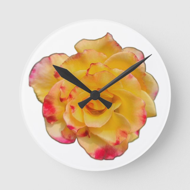 Yellow and Pink Rose Clock (Front)