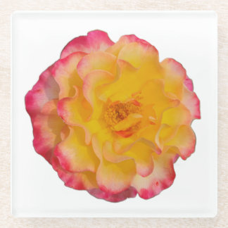 Yellow and Pink Rose Coaster