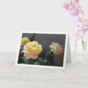 Yellow and Pink Roses Portrait Card