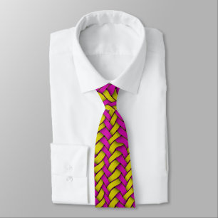 Yellow and Pink Rough Weave Tie