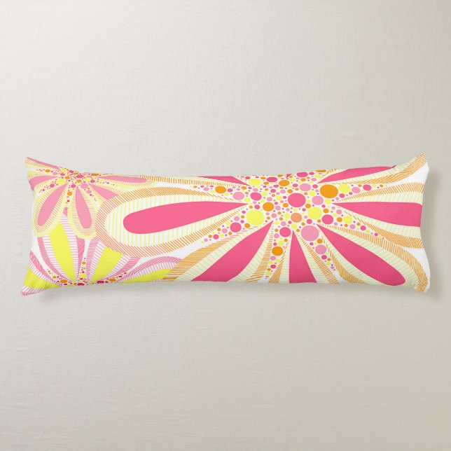 Yellow and Pink Spring Flowers  Body Cushion (Front)