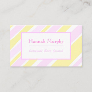 Yellow and Pink Stripes Business Card