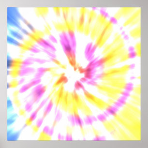 Yellow and Pink Tie Dye Poster