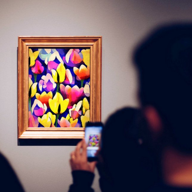 Yellow And Pink Tulips Colourful Spring Art Poster (Creator Uploaded)