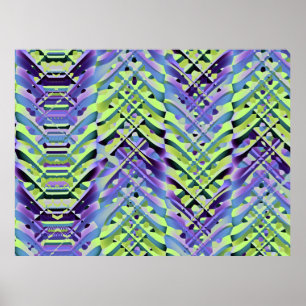 Yellow and Purple Abstract Texture Poster