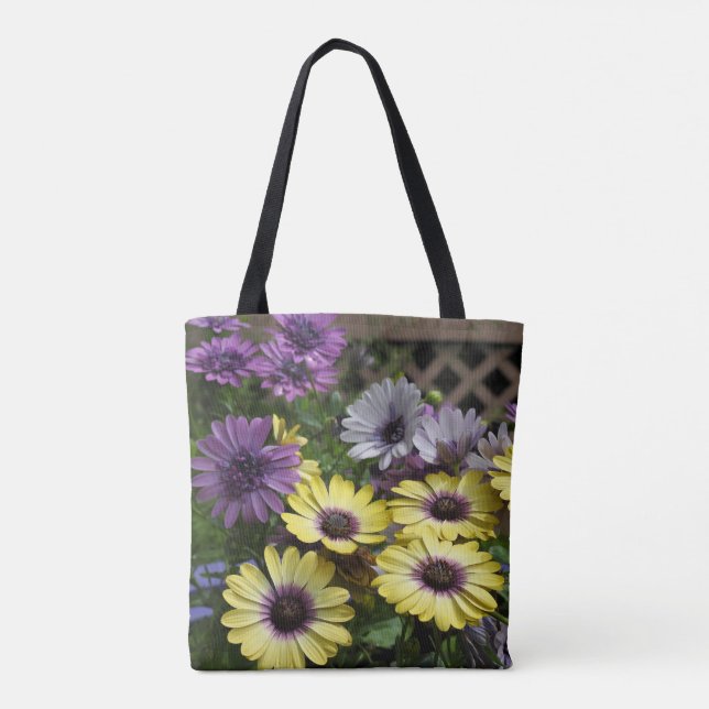 Yellow and Purple African Daisies Tote Bag (Back)