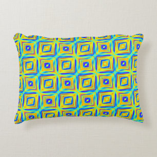 Yellow and Purple Blue Pattern Decorative Cushion