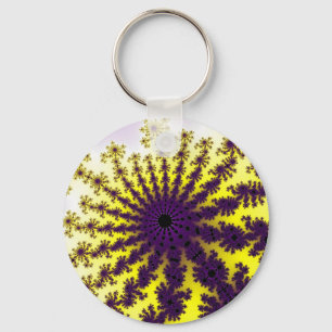 Yellow and Purple Burst Key Ring