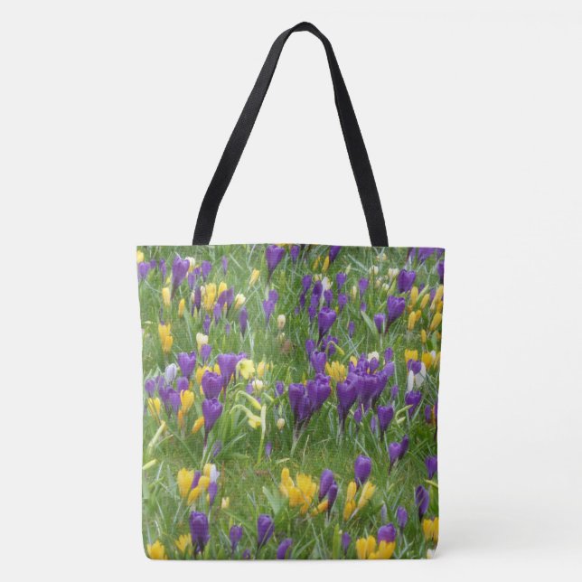 Yellow and Purple Crocuses Tote Bag (Front)