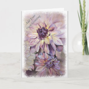 YELLOW AND PURPLE DAHLIAS ENCOURAGING CARD