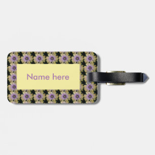 Yellow and Purple Daisy Flower Personalised Luggage Tag